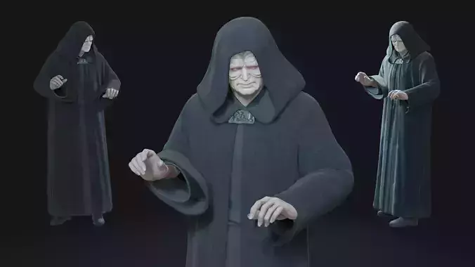 Emperor Palpatine Animation-Ready Sith Master Low-poly 3D model