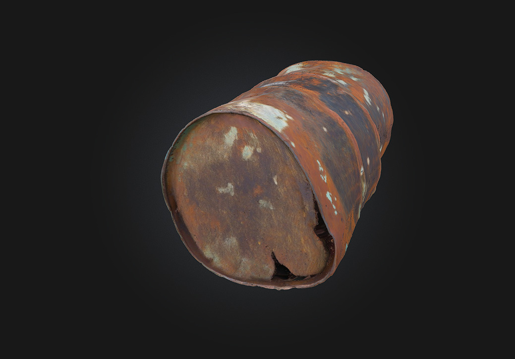 Rusty Barrel  Industrial Decay with Authentic Detail 3D model_2