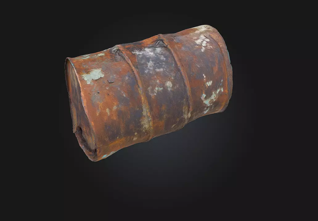 Rusty Barrel  Industrial Decay with Authentic Detail 3D model_0
