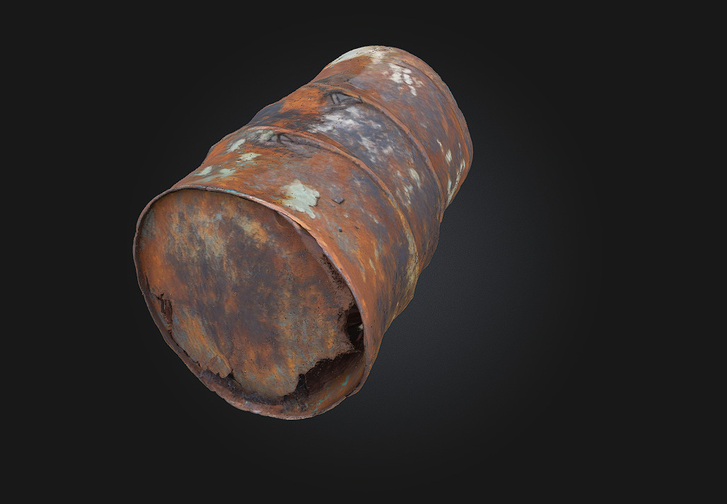 Rusty Barrel  Industrial Decay with Authentic Detail 3D model_3