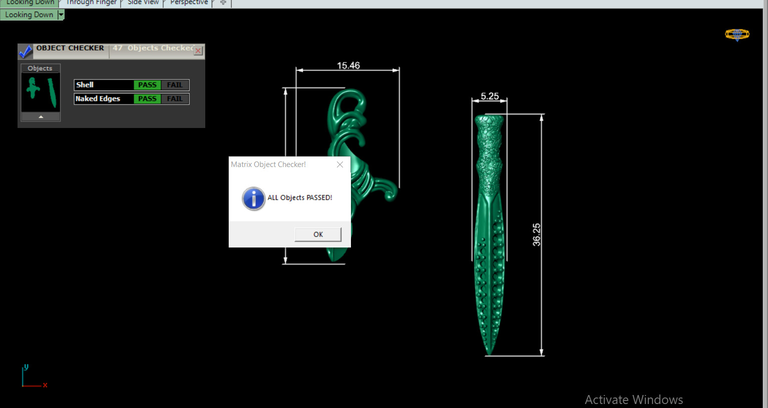 David Yurman Knife Pendant with round Stones 3D print model_23