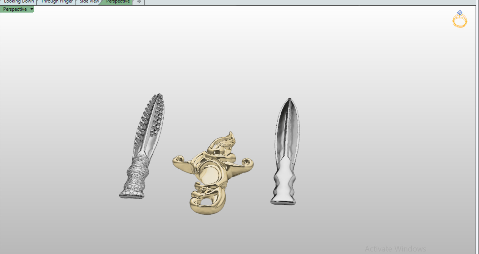 David Yurman Knife Pendant with round Stones 3D print model_17