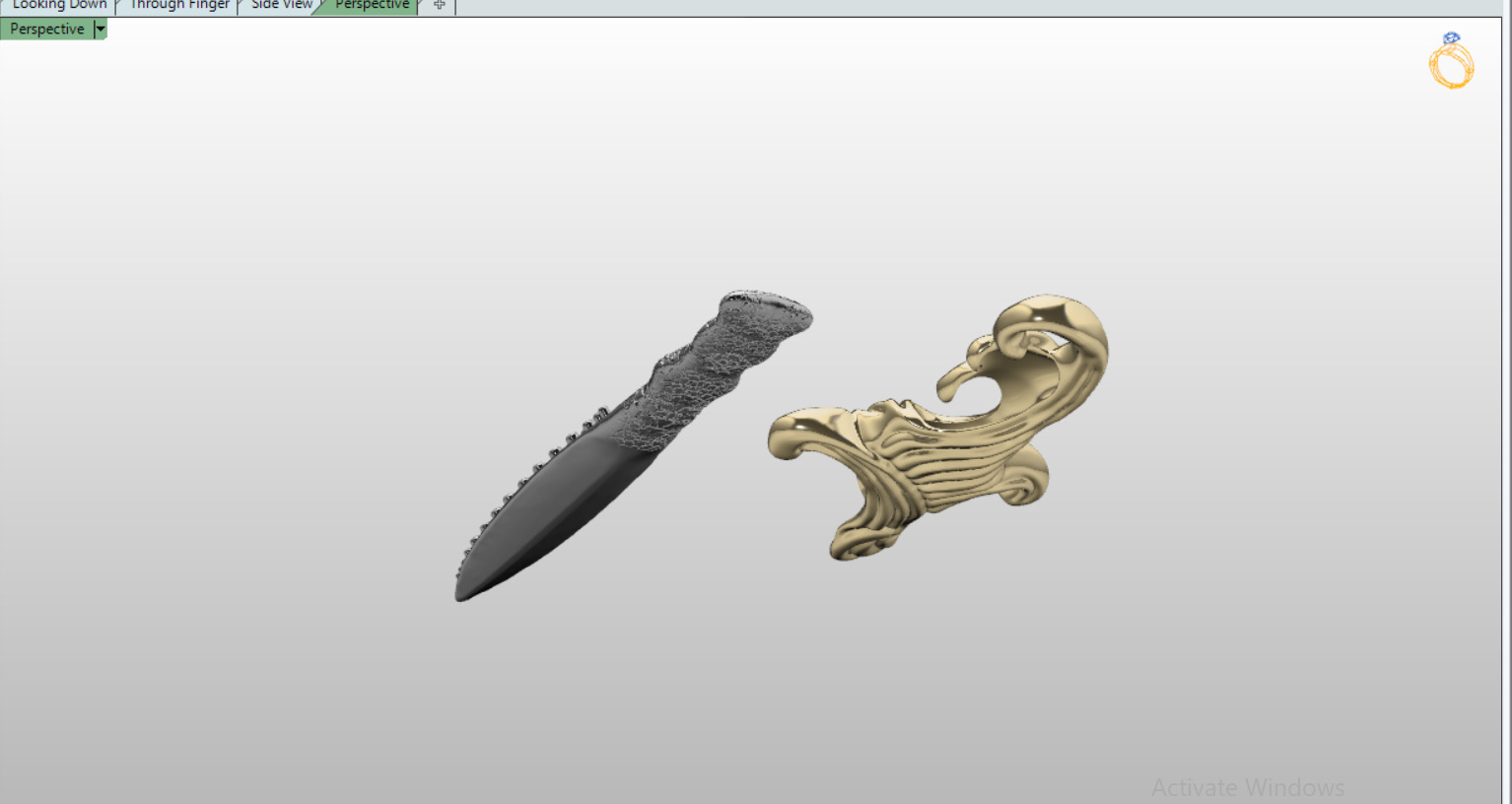 David Yurman Knife Pendant with round Stones 3D print model_13