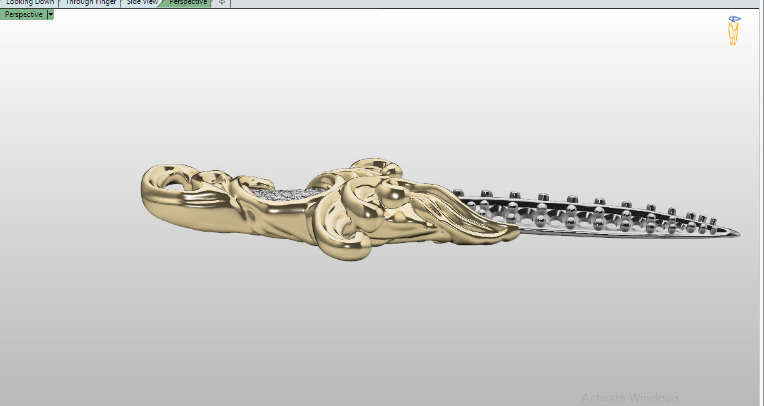 David Yurman Knife Pendant with round Stones 3D print model_9