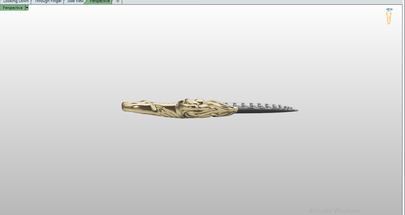 David Yurman Knife Pendant with round Stones 3D print model_6