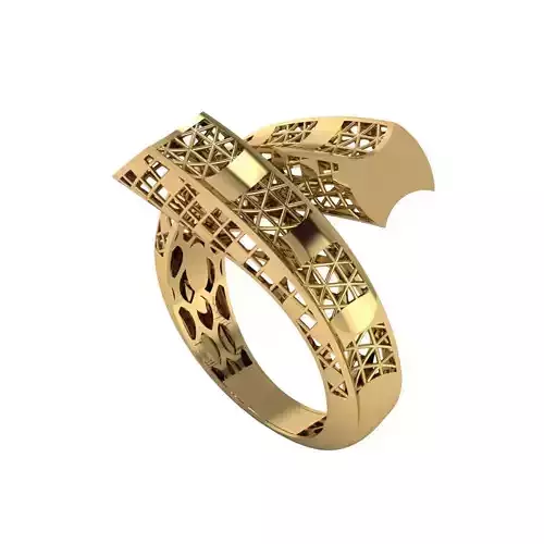 Lightweight Fusion Ring  Ready for Casting TR019 3D print model