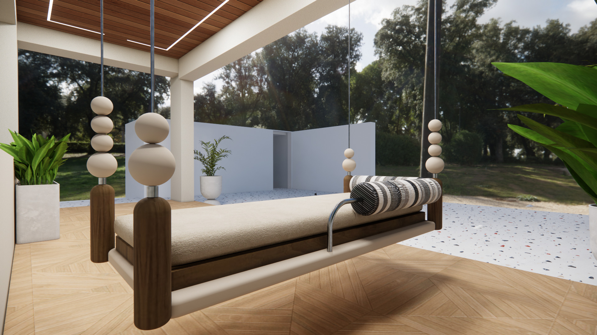 Modern Swing Low-poly 3D model_8