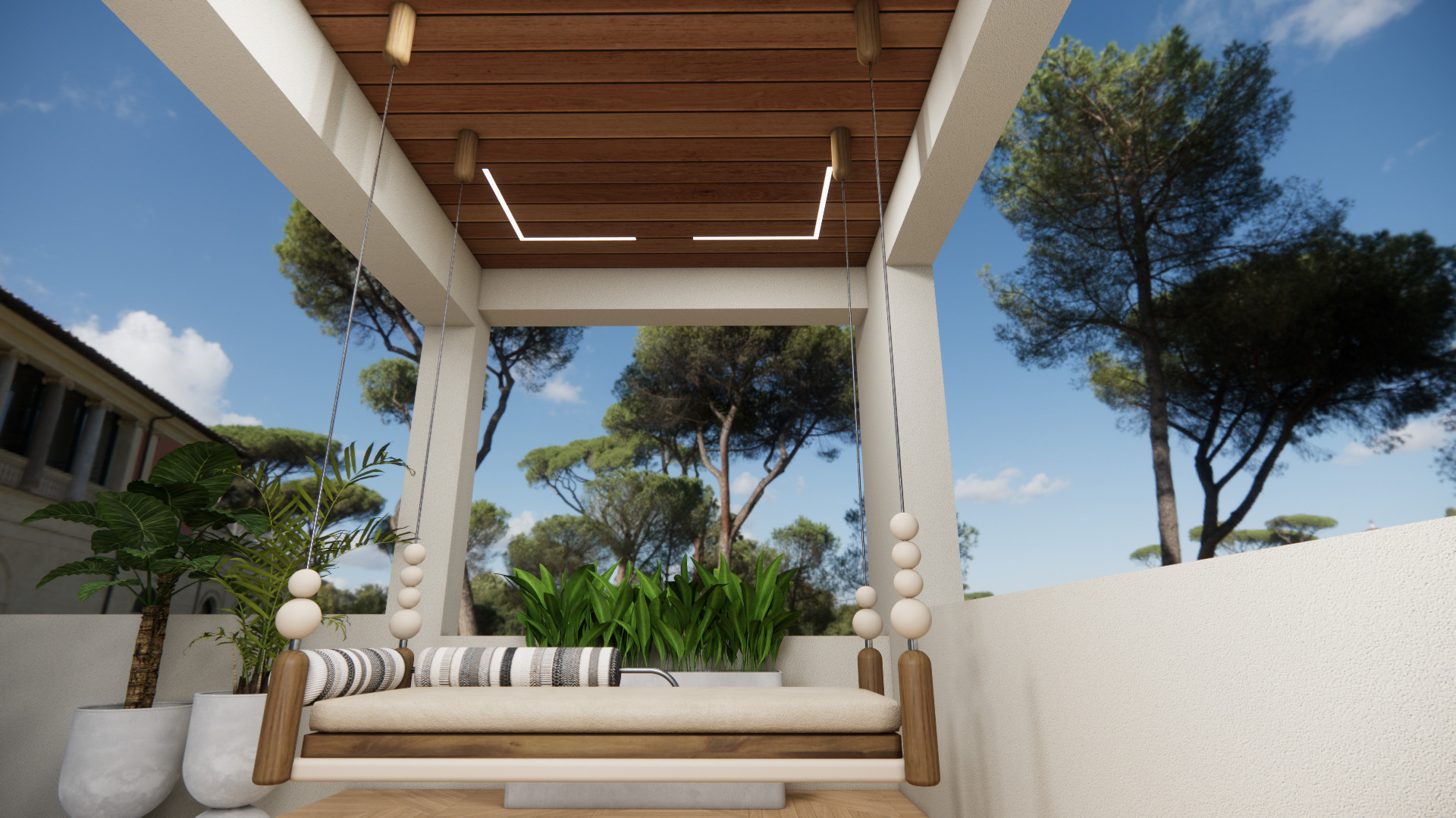 Modern Swing Low-poly 3D model_5