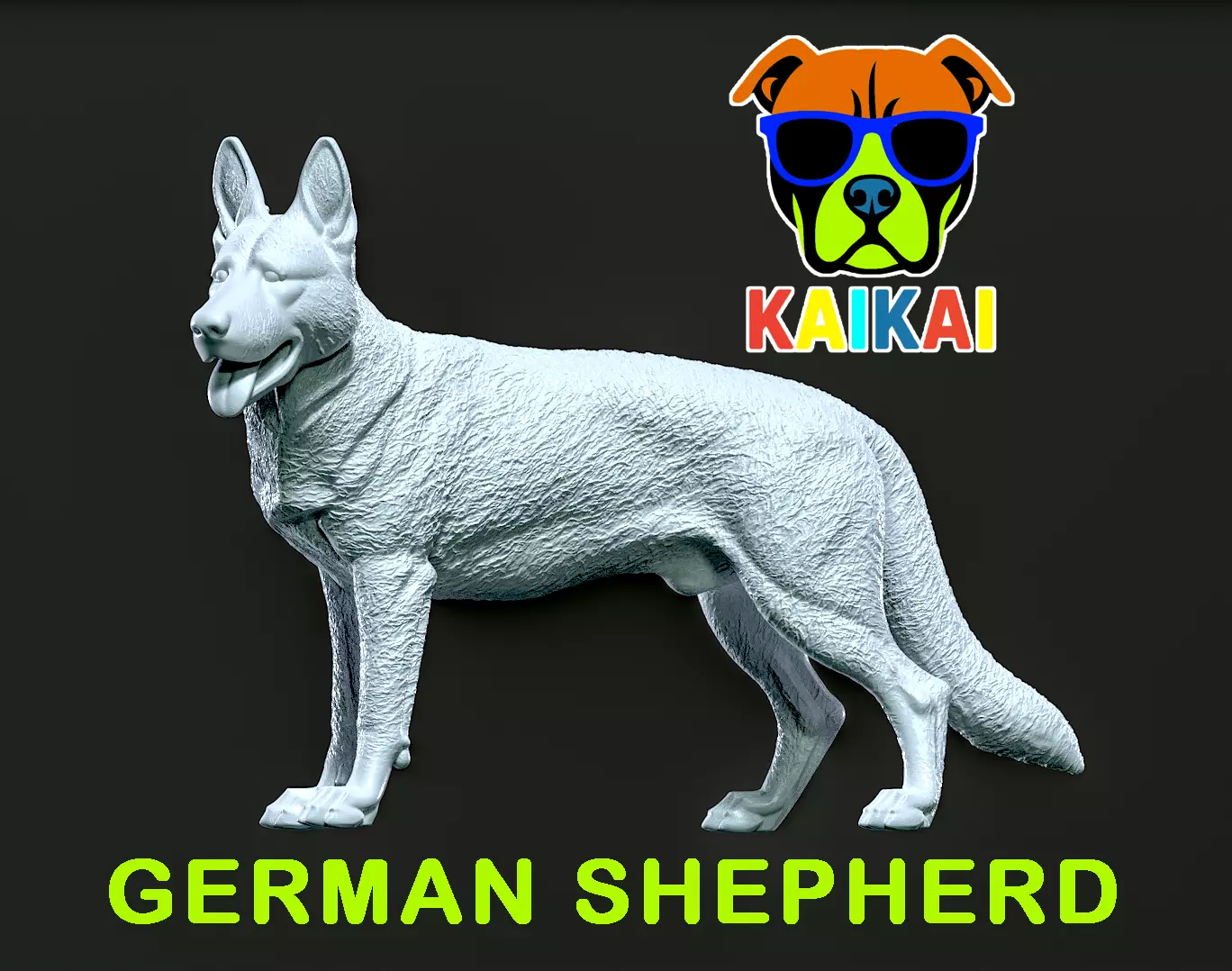 German Shepherd - Alsatian model - 3D print 3D print model_0
