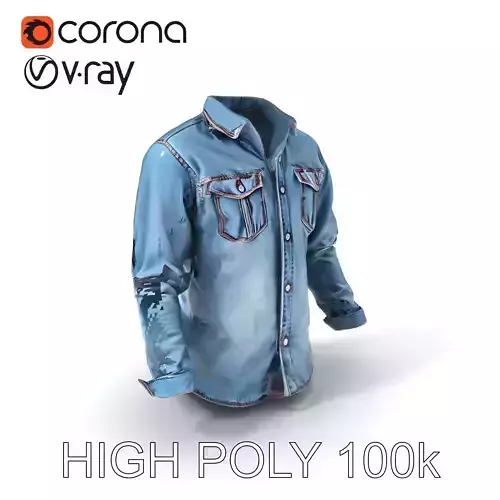 Denim Shirt Model Pack with Realistic Detail