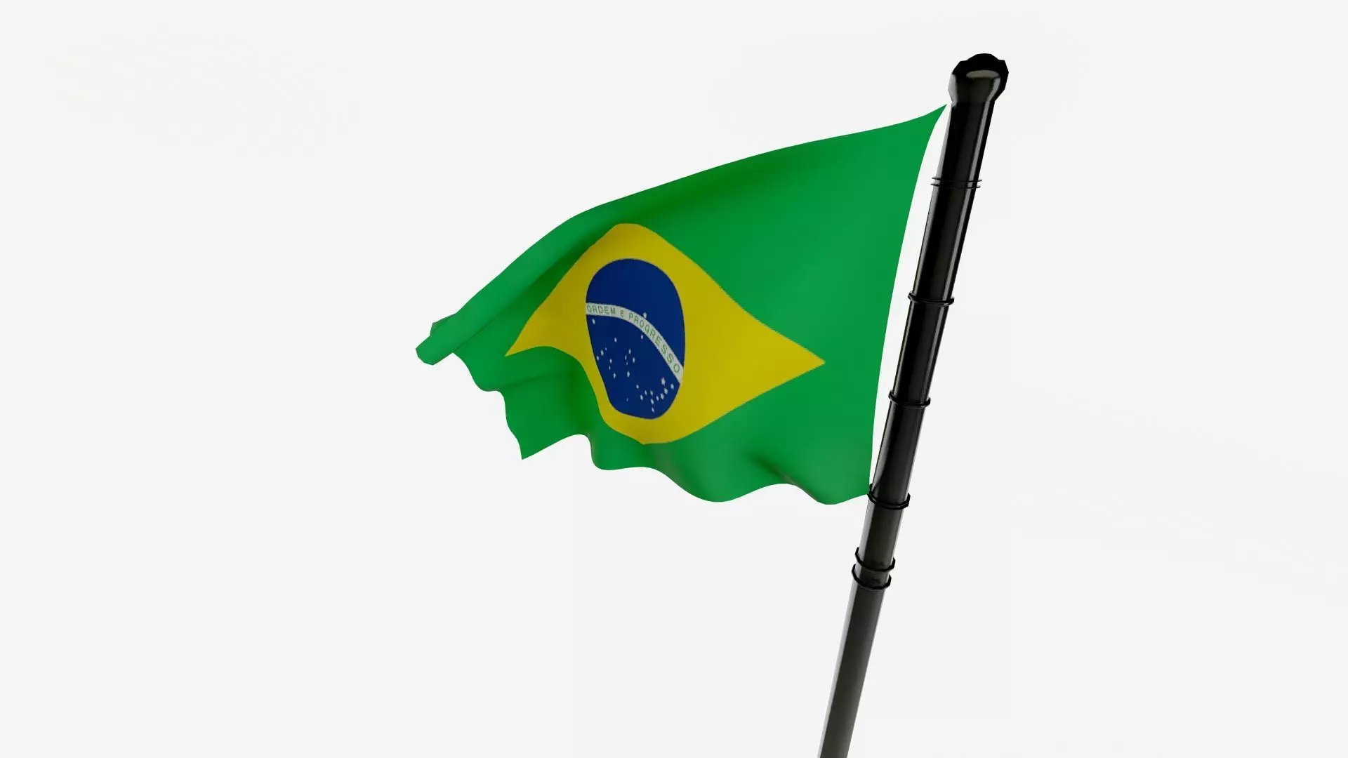 Bandeira do Brasil Modelo 3D Ultra-Realista GRATUITO brazilia Free low-poly 3D model