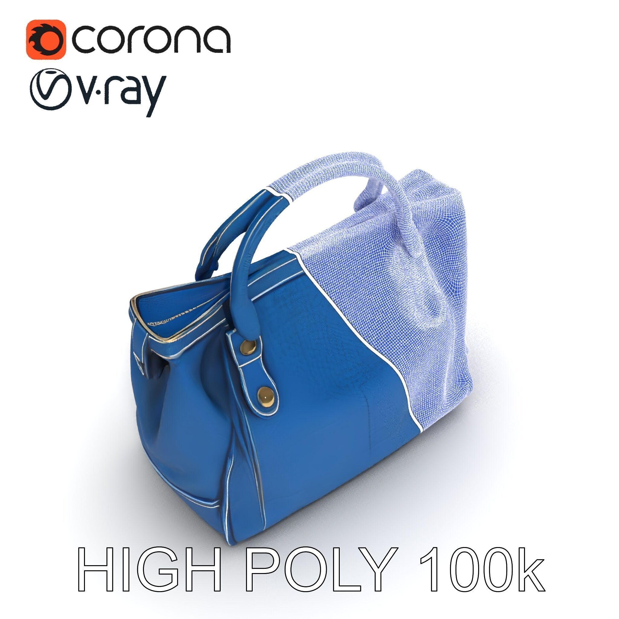 Elegant Leather Handbag D Model Pack Low-poly 3D model_24