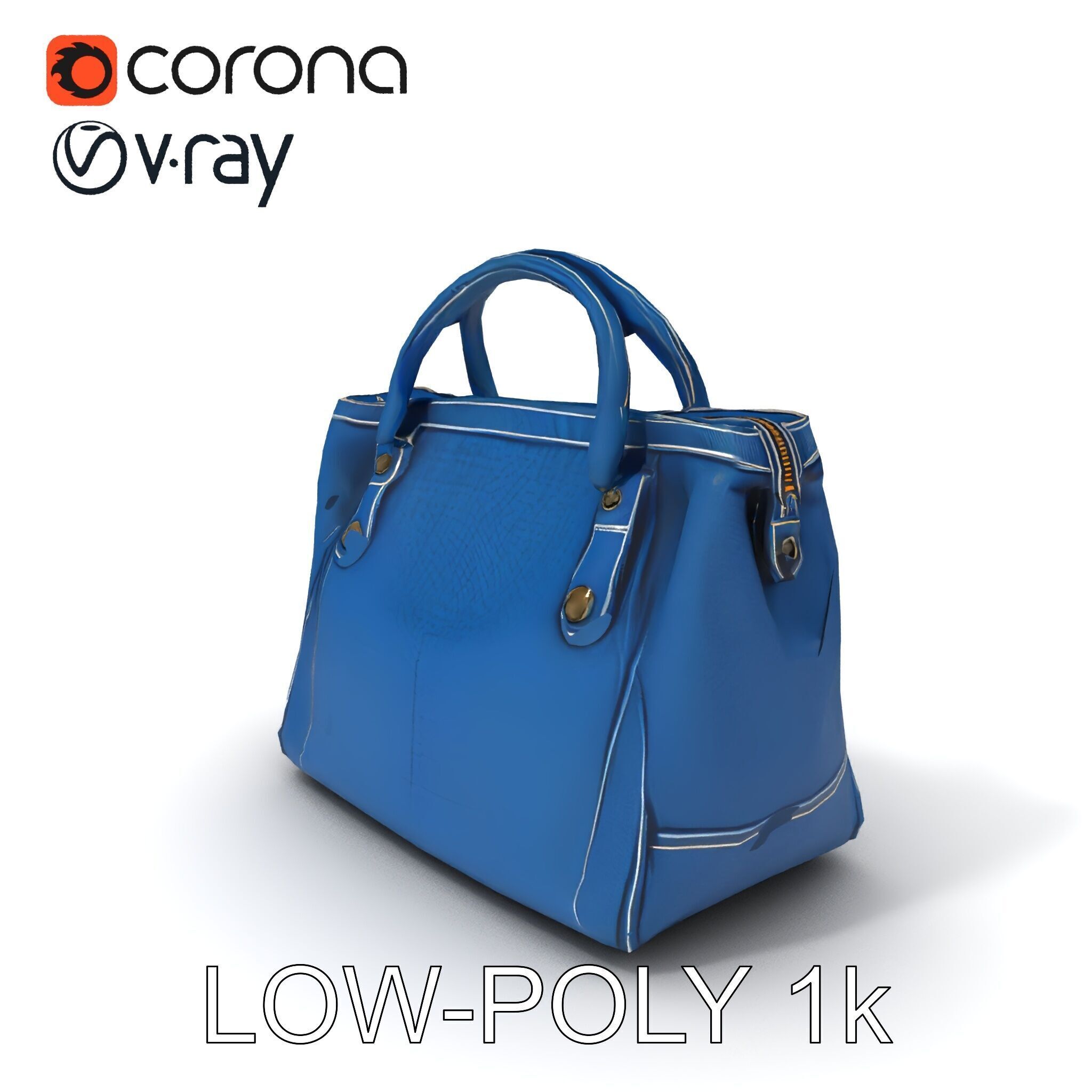 Elegant Leather Handbag D Model Pack Low-poly 3D model_17