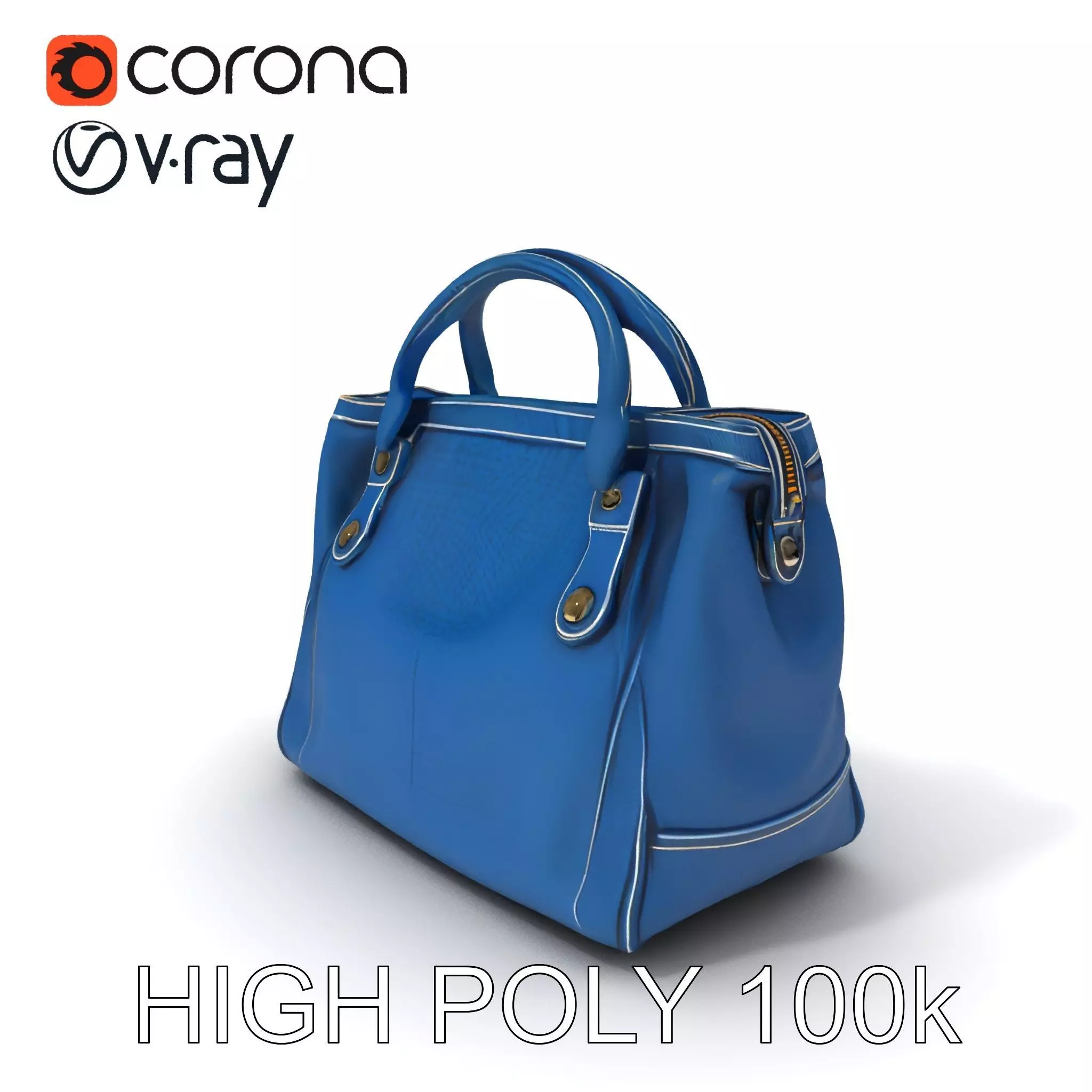 Elegant Leather Handbag D Model Pack Low-poly 3D model_0