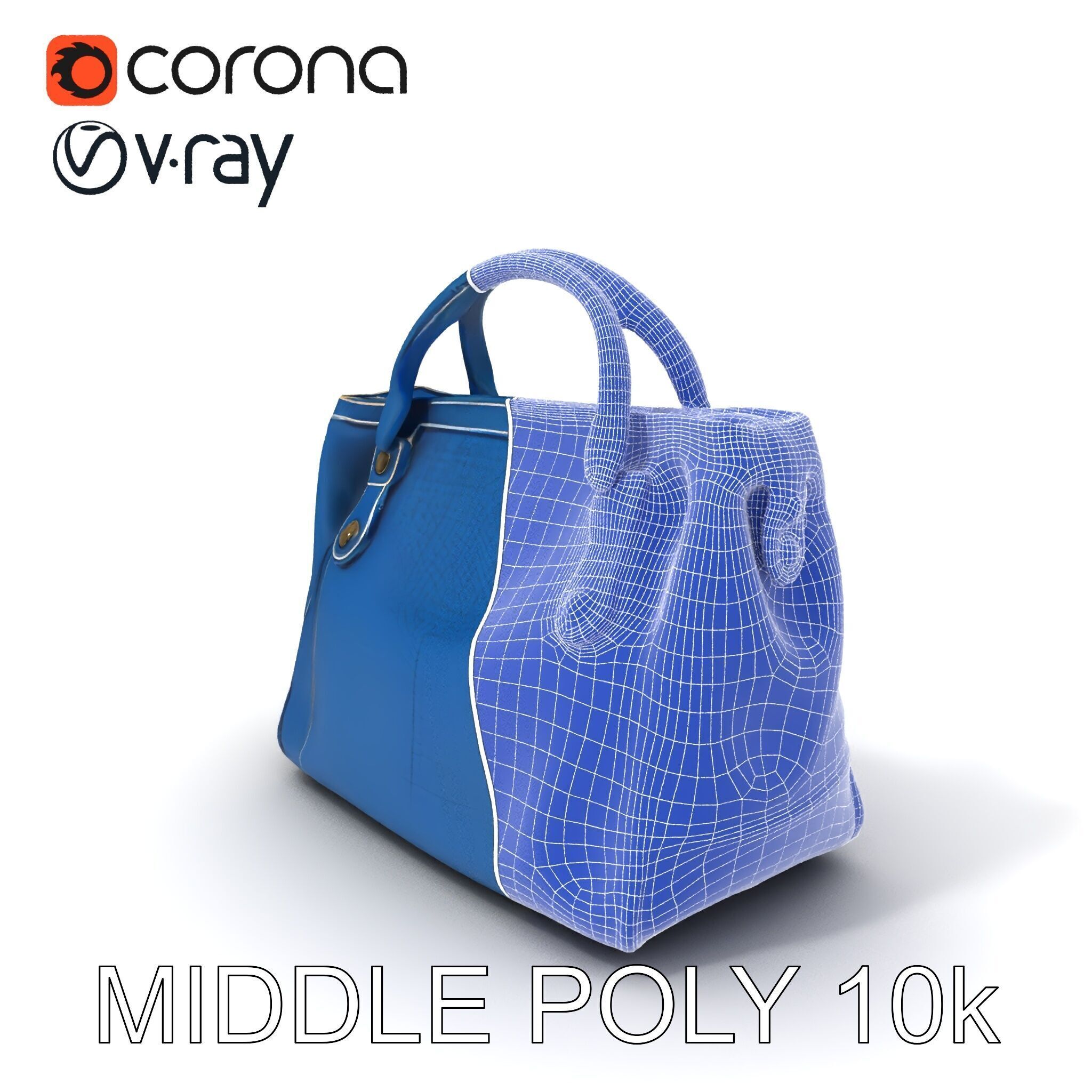 Elegant Leather Handbag D Model Pack Low-poly 3D model_6
