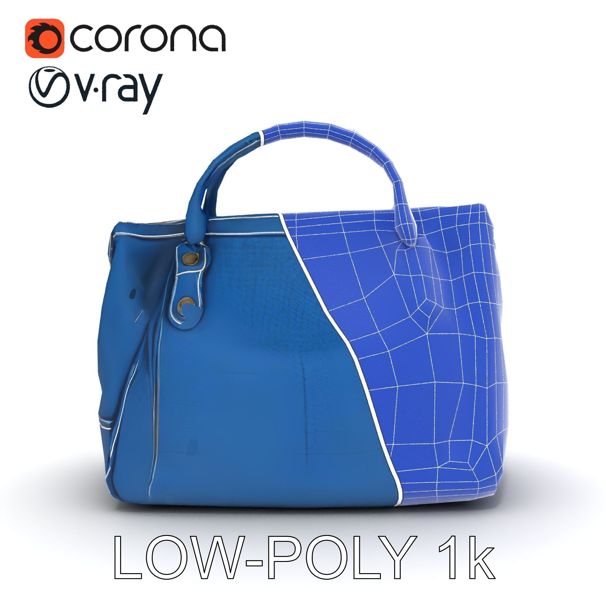 Elegant Leather Handbag D Model Pack Low-poly 3D model_12