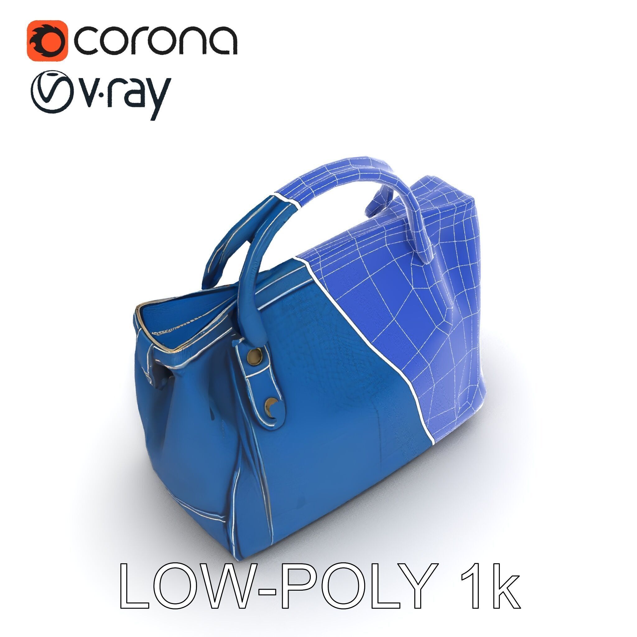 Elegant Leather Handbag D Model Pack Low-poly 3D model_9