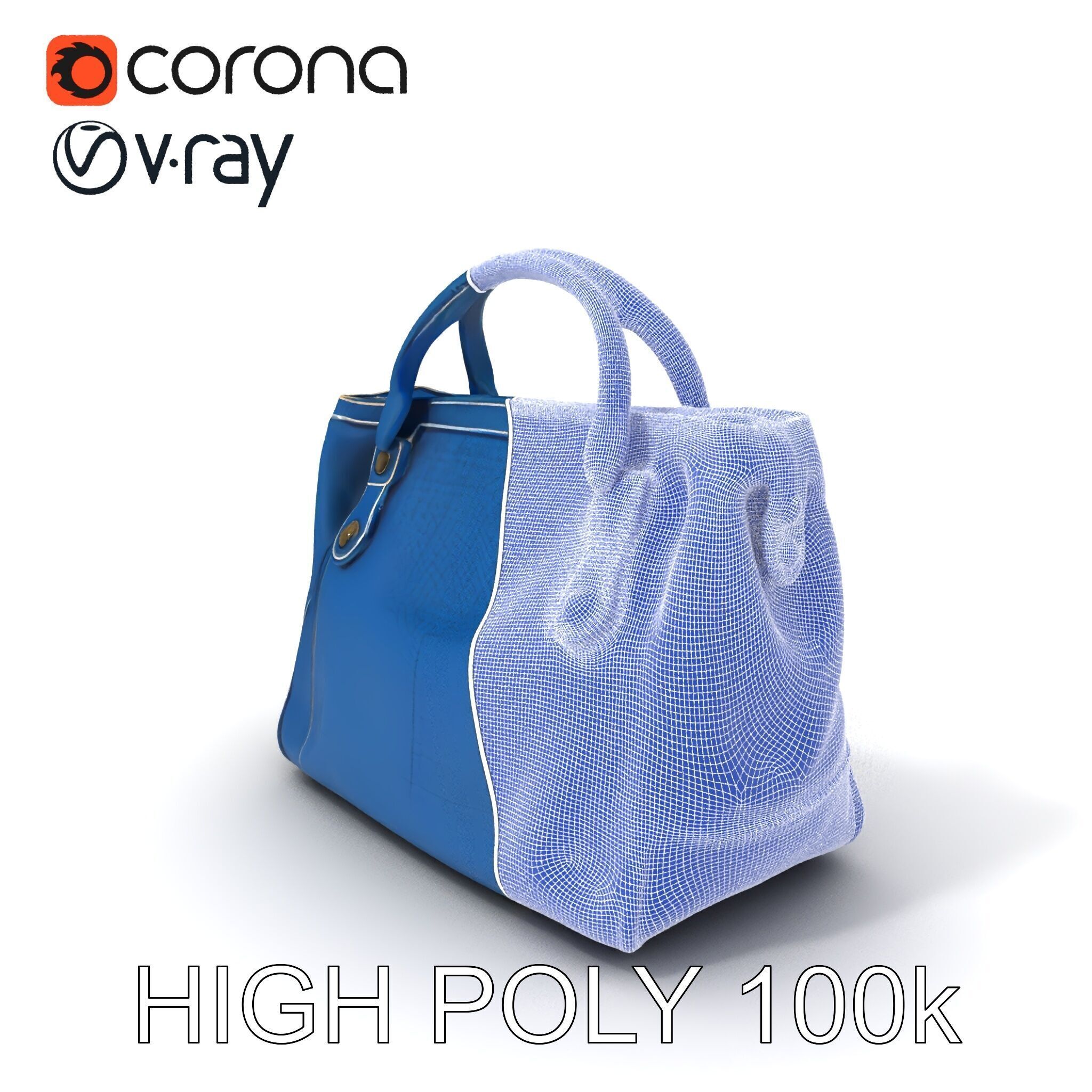 Elegant Leather Handbag D Model Pack Low-poly 3D model_3