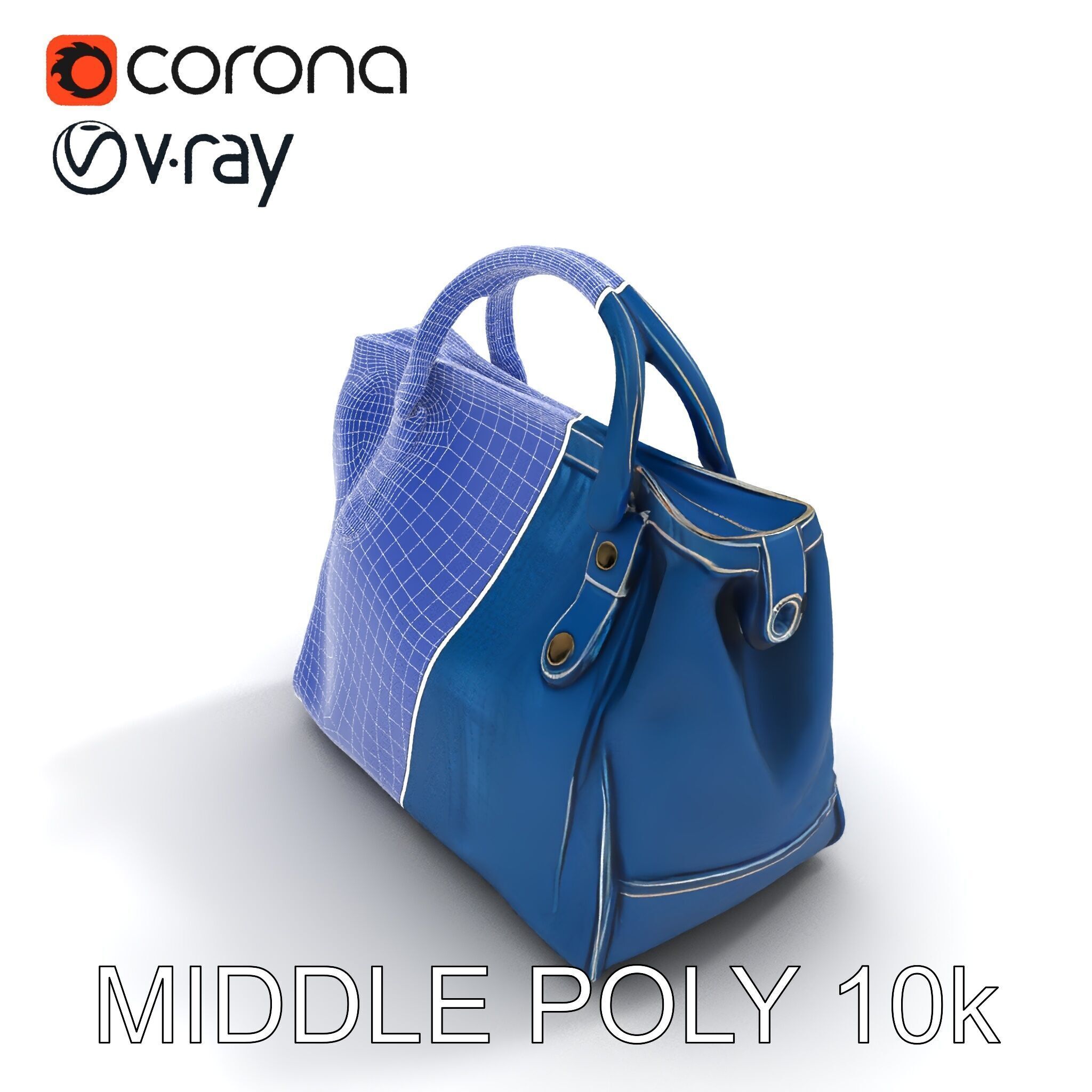 Elegant Leather Handbag D Model Pack Low-poly 3D model_8