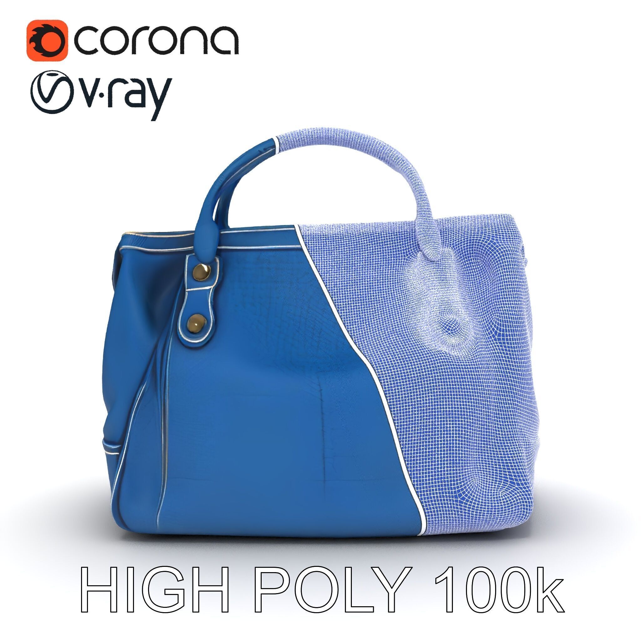 Elegant Leather Handbag D Model Pack Low-poly 3D model_29