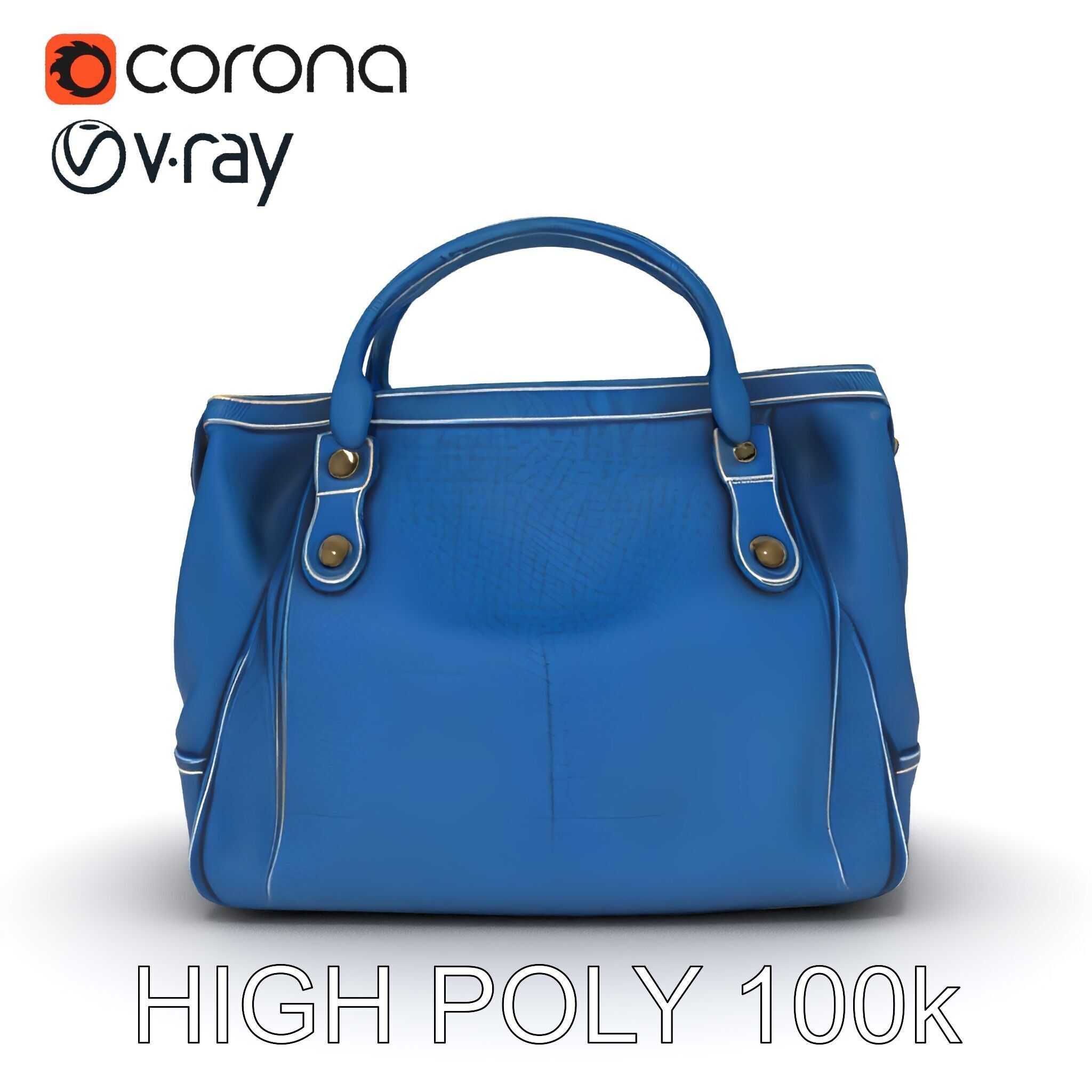 Elegant Leather Handbag D Model Pack Low-poly 3D model_10
