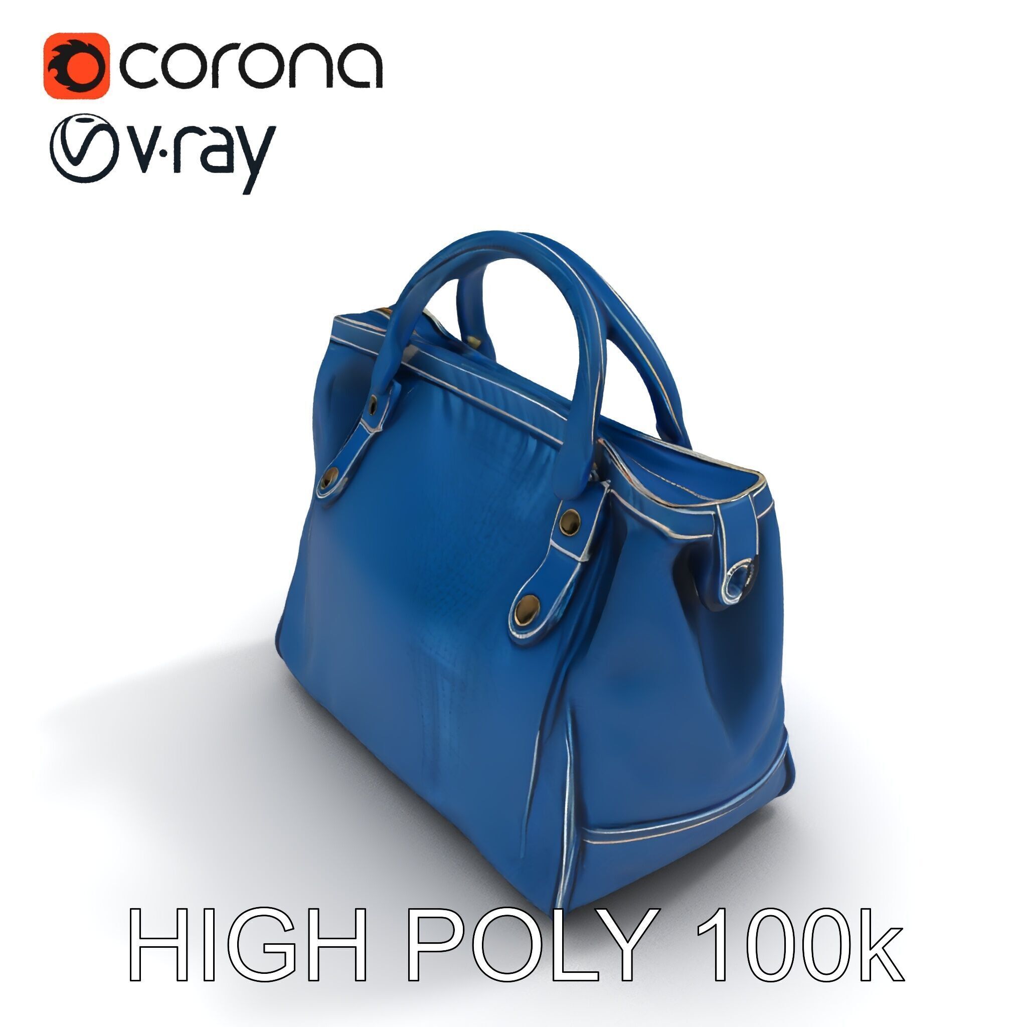 Elegant Leather Handbag D Model Pack Low-poly 3D model_35