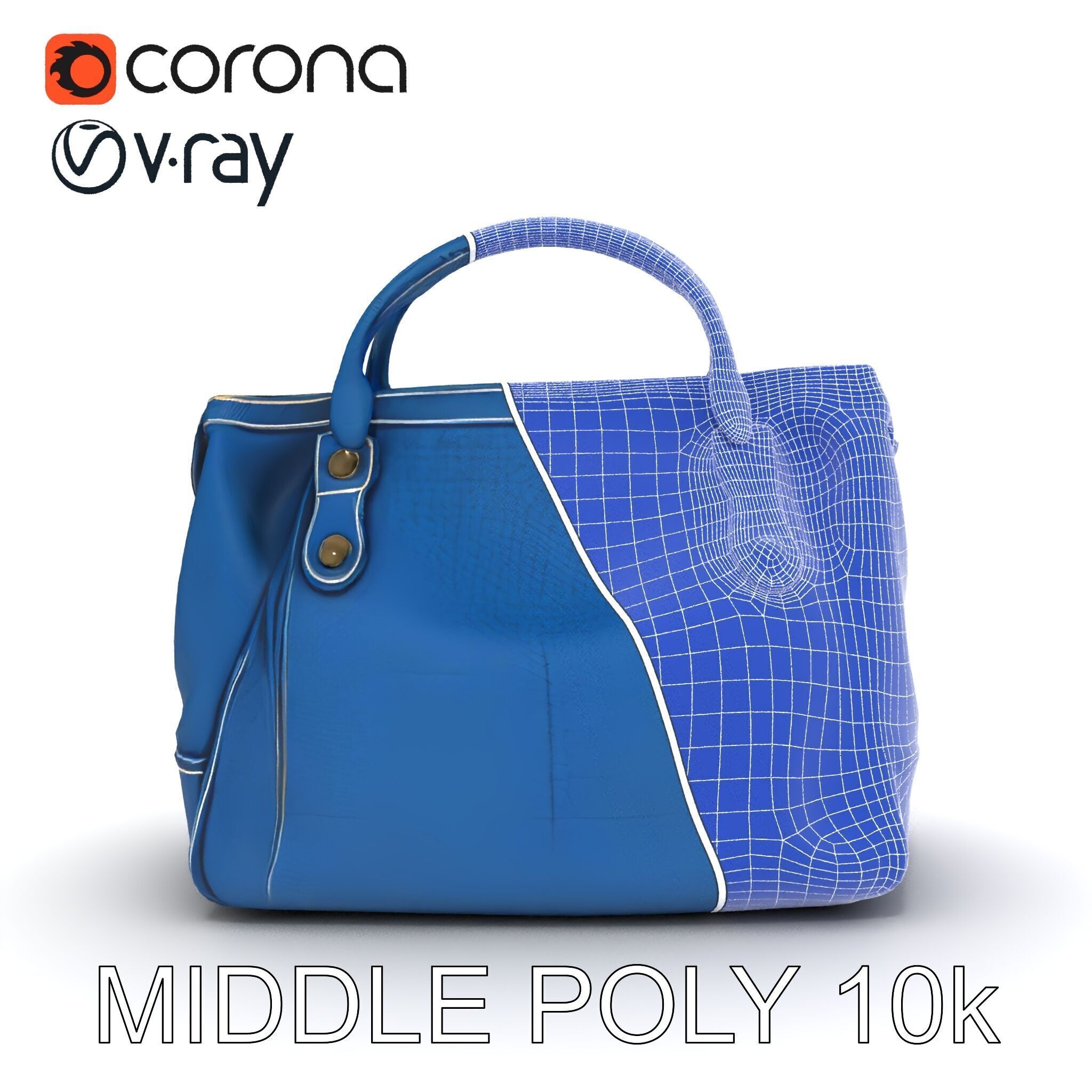 Elegant Leather Handbag D Model Pack Low-poly 3D model_13