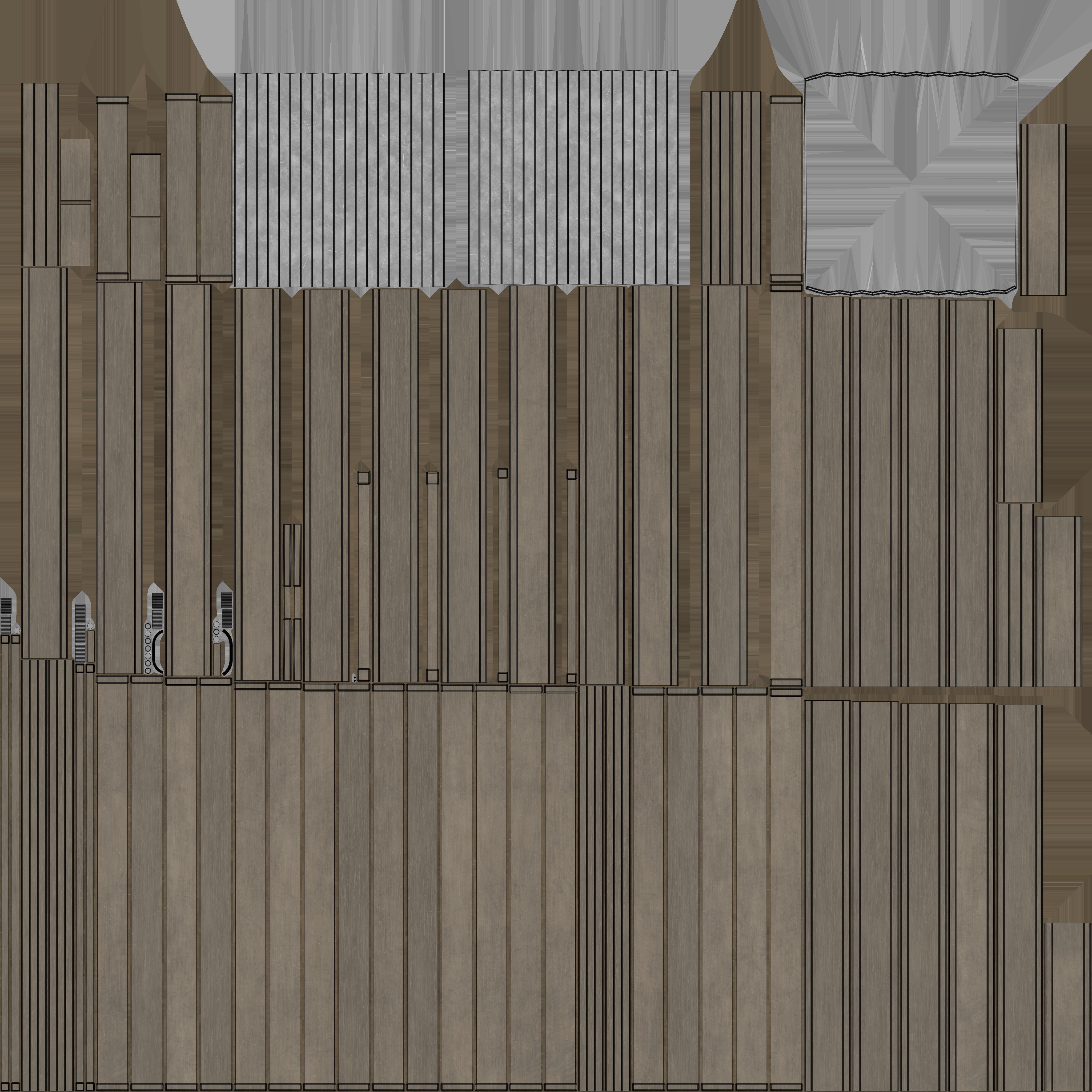 Wooden Outdoor Toilet Low-poly 3D model_9