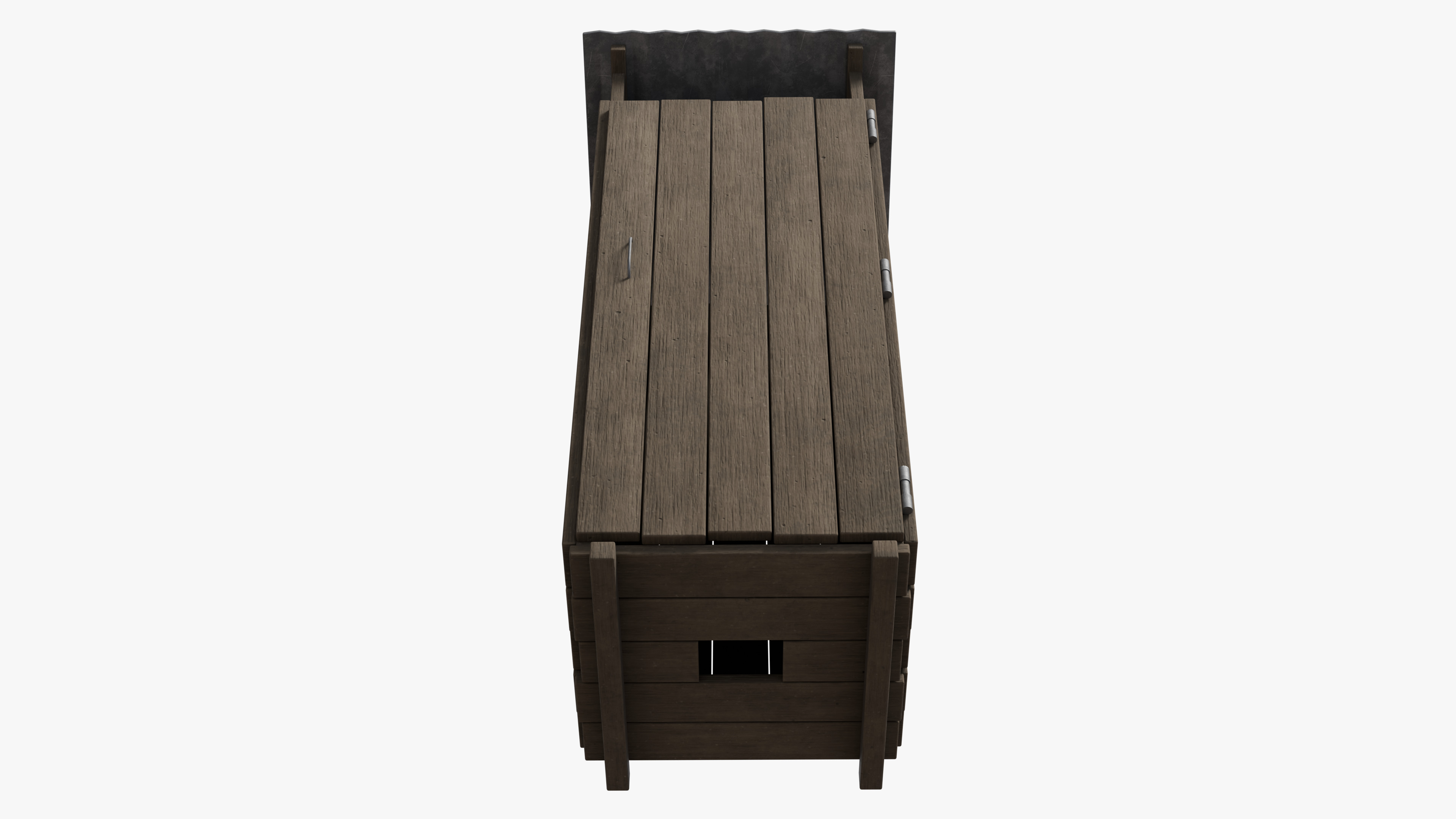 Wooden Outdoor Toilet Low-poly 3D model_1