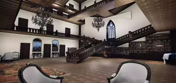 Victorian Grand Mansion Interior  Modular Environment Kit 3D model