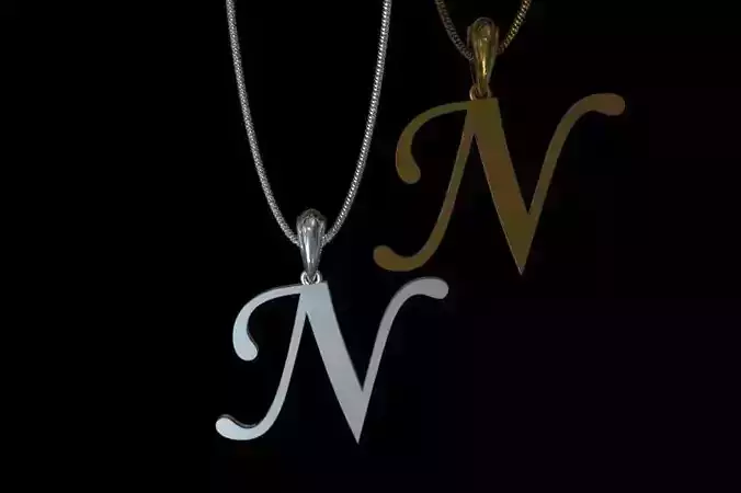 Letter N NECKLACE 3D print model