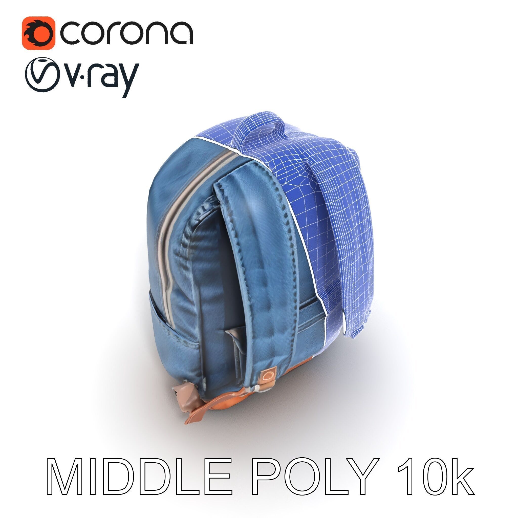 Denim Backpack D Model Pack Low-poly 3D model_32