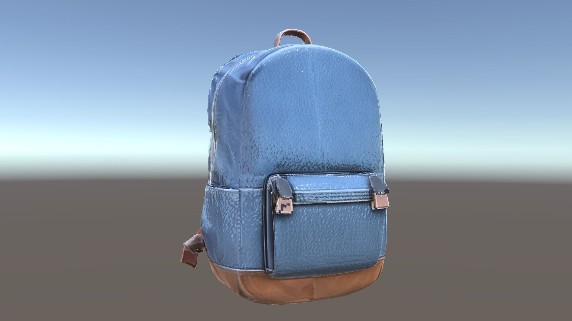 Denim Backpack D Model Pack Low-poly 3D model_6