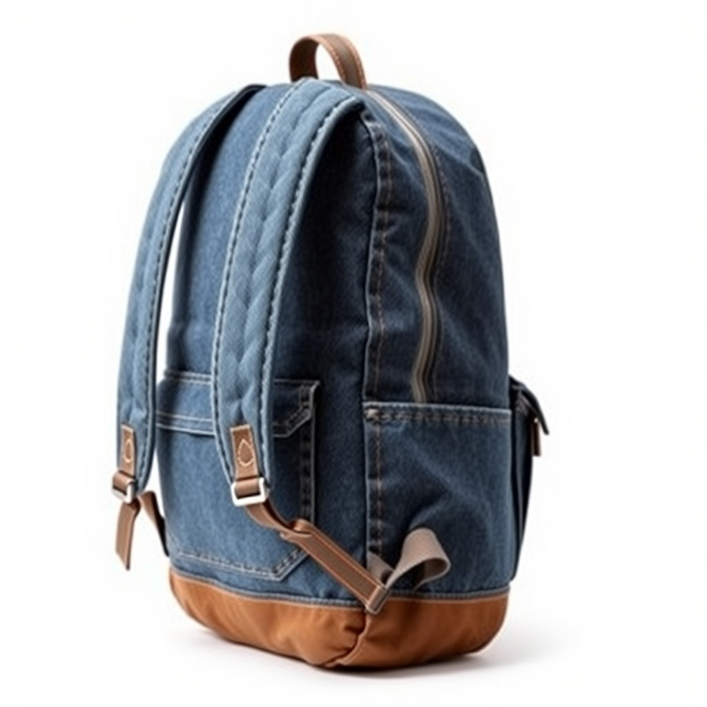 Denim Backpack D Model Pack Low-poly 3D model_4
