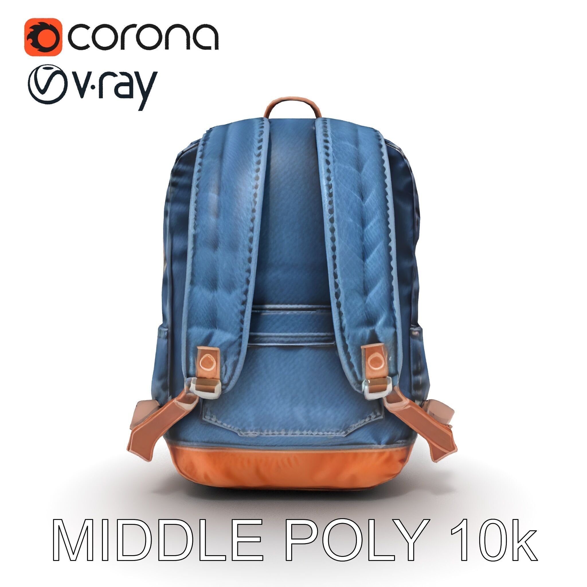 Denim Backpack D Model Pack Low-poly 3D model_24