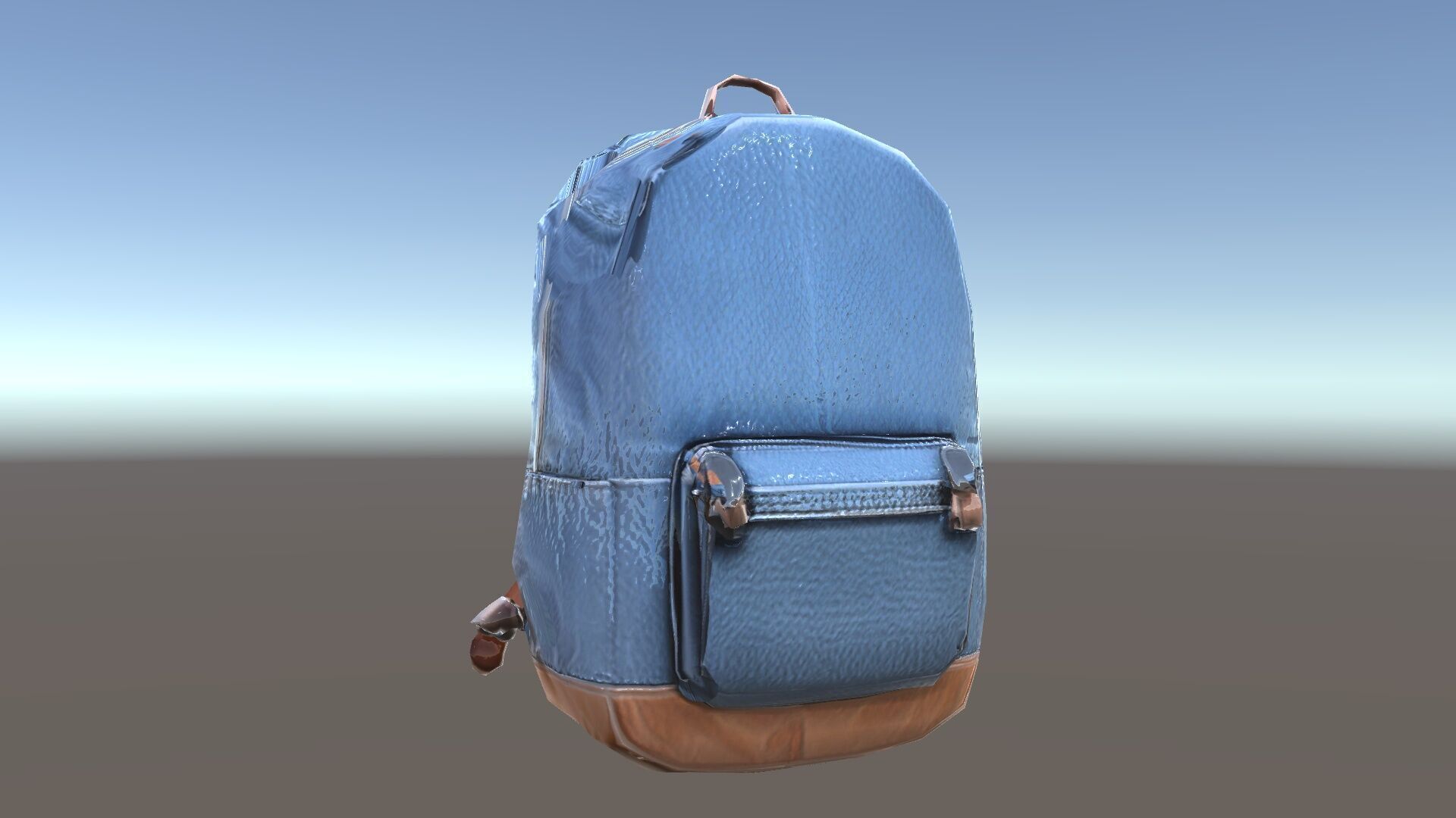Denim Backpack D Model Pack Low-poly 3D model_7