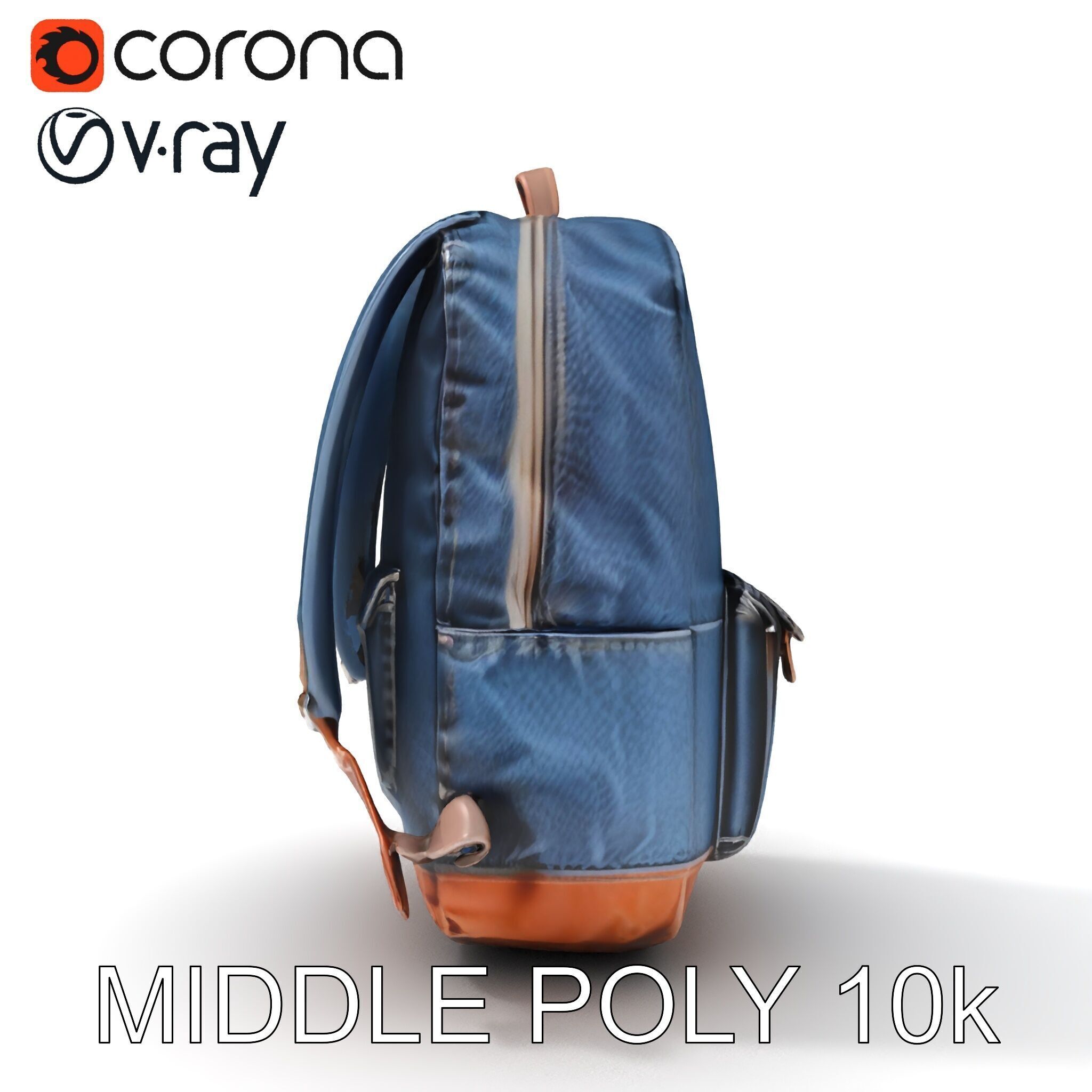 Denim Backpack D Model Pack Low-poly 3D model_27