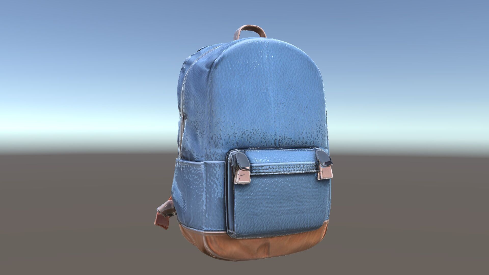 Denim Backpack D Model Pack Low-poly 3D model_5
