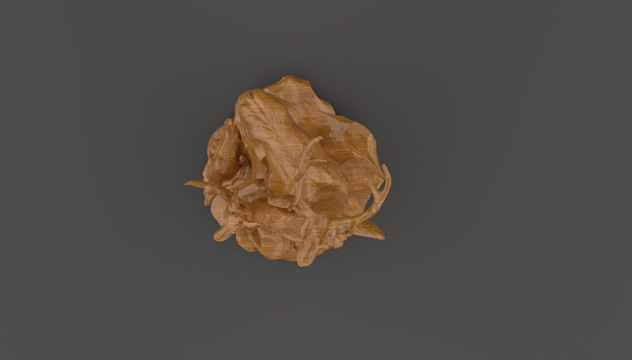 Deer Family 3D Model  Artistic Sculpture  3D print model_2