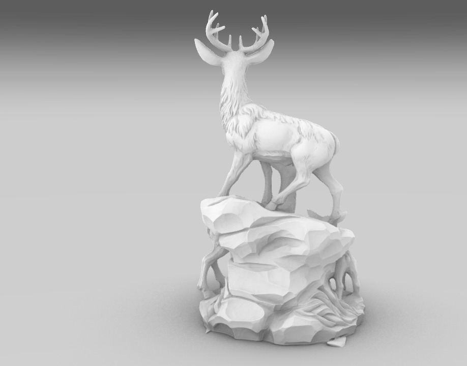 Deer Family 3D Model  Artistic Sculpture  3D print model_4