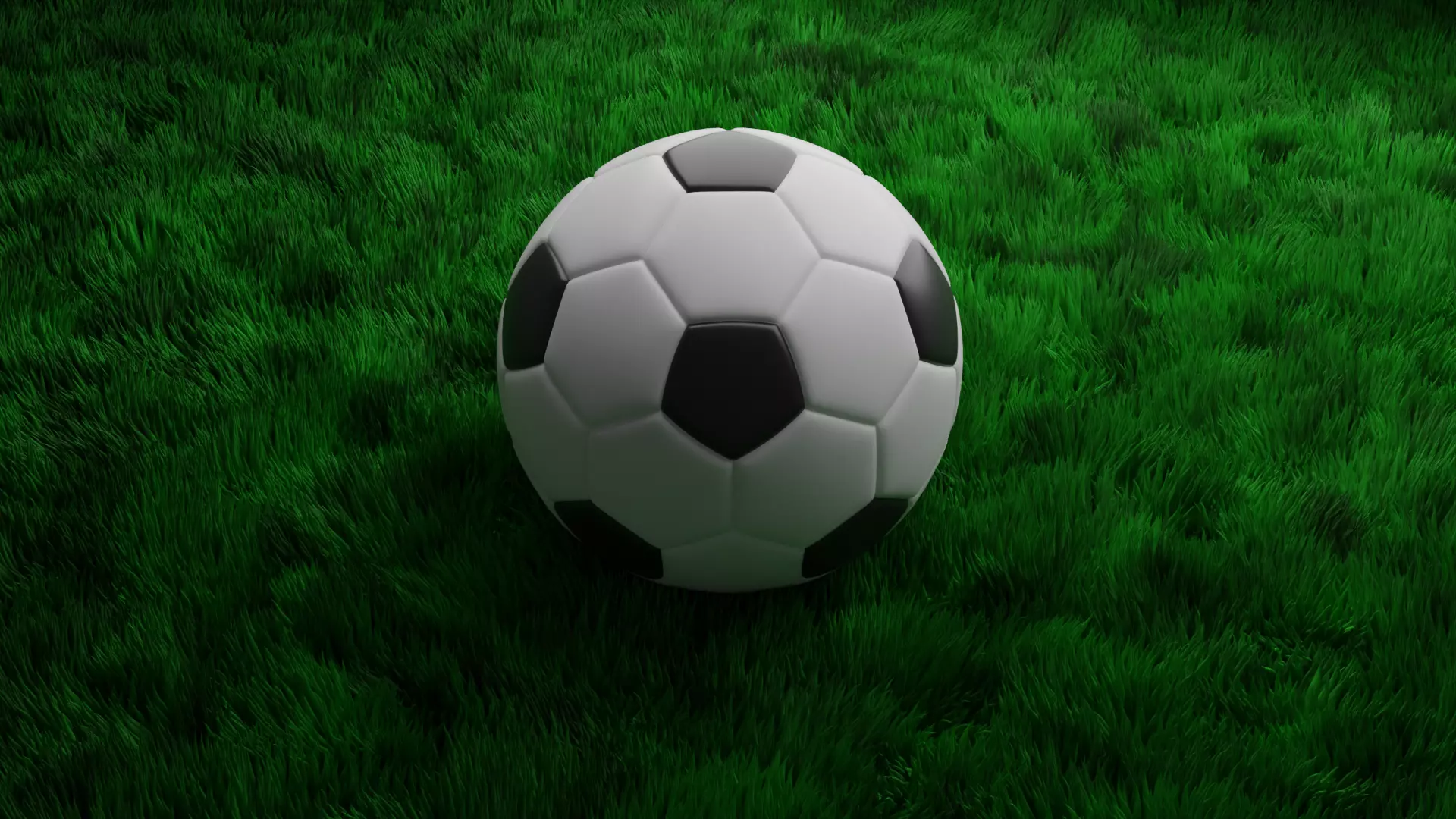 Blender Football Scene with Clean Dirty Balls and Grass Types Low-poly 3D model_0