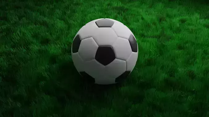 Blender Football Scene with Clean Dirty Balls and Grass Types