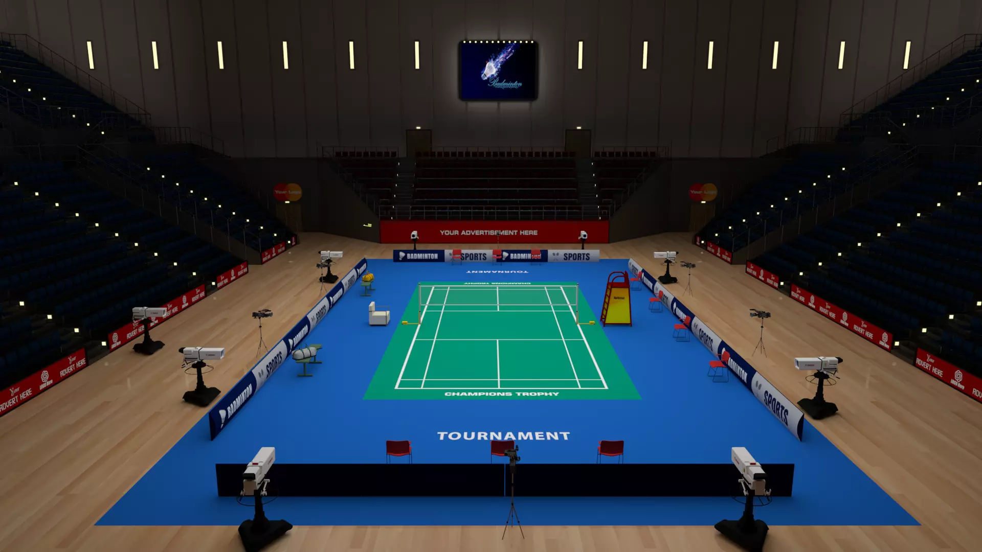 Badminton Stadium 3D model_0