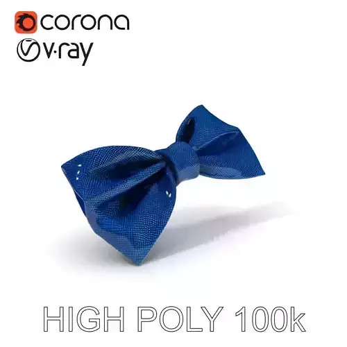 Elegant Blue Bow Tie Model Pack Low-poly 3D model
