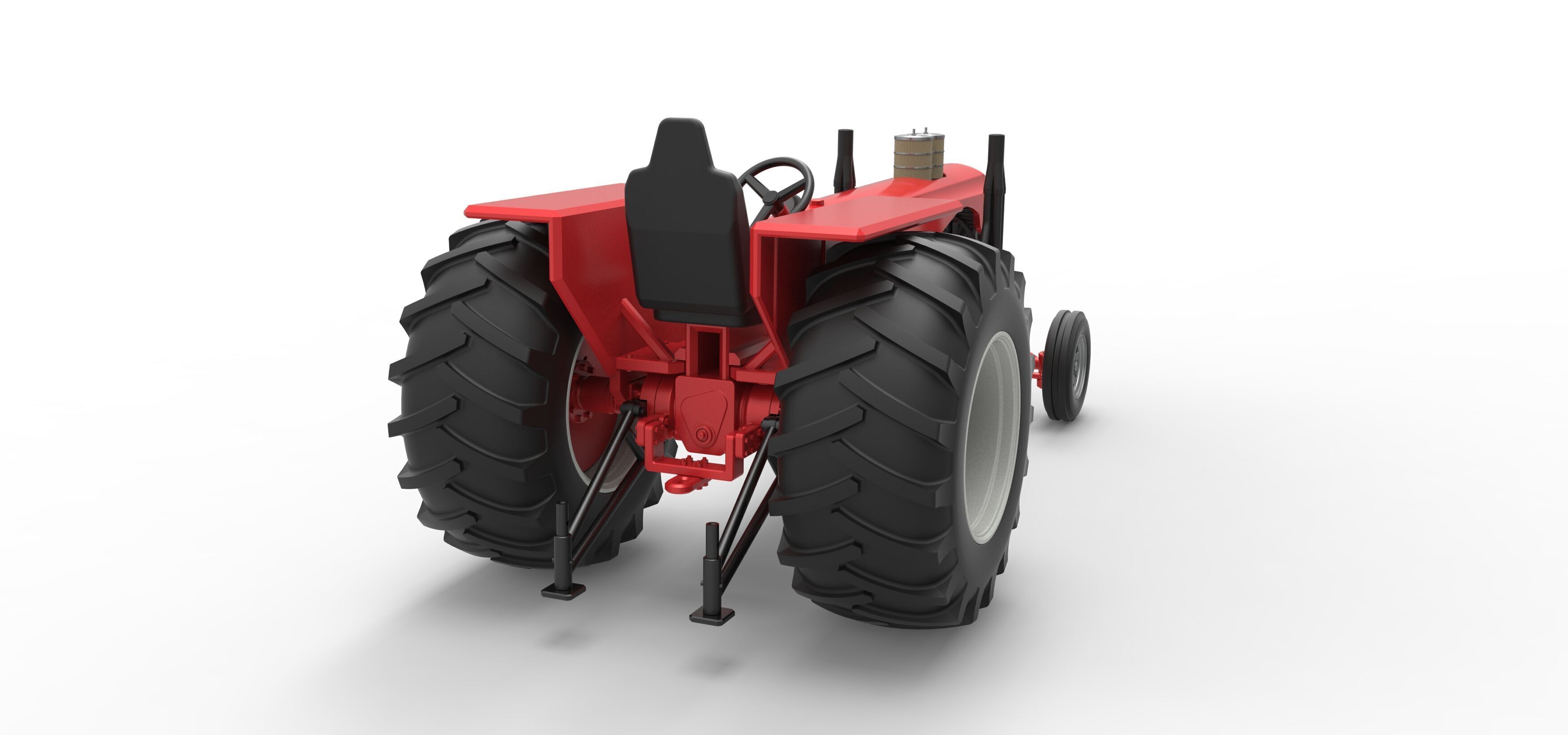 Vintage Small block Pulling tractor Scale 1 to 25 3D print model_18