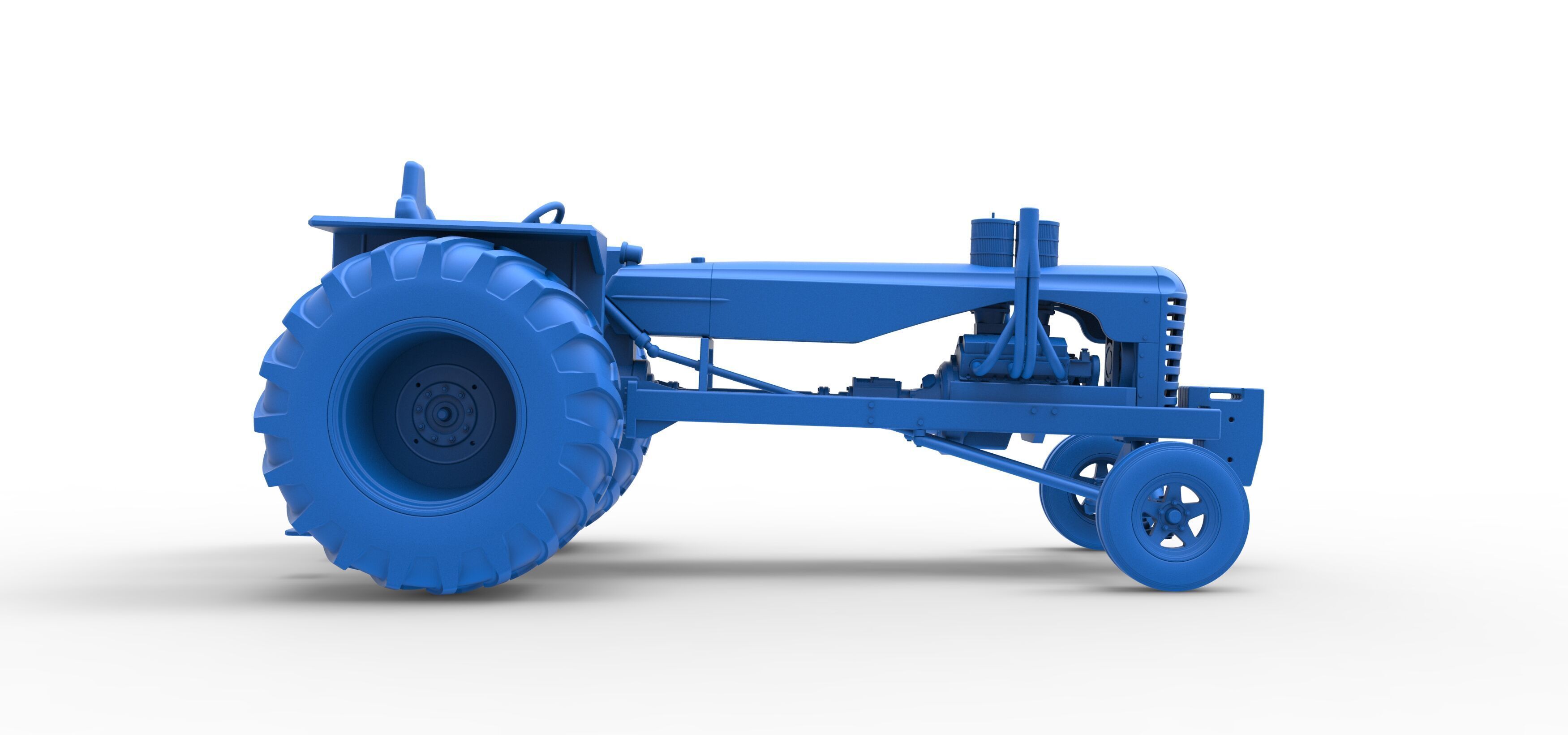 Vintage Small block Pulling tractor Scale 1 to 25 3D print model_43