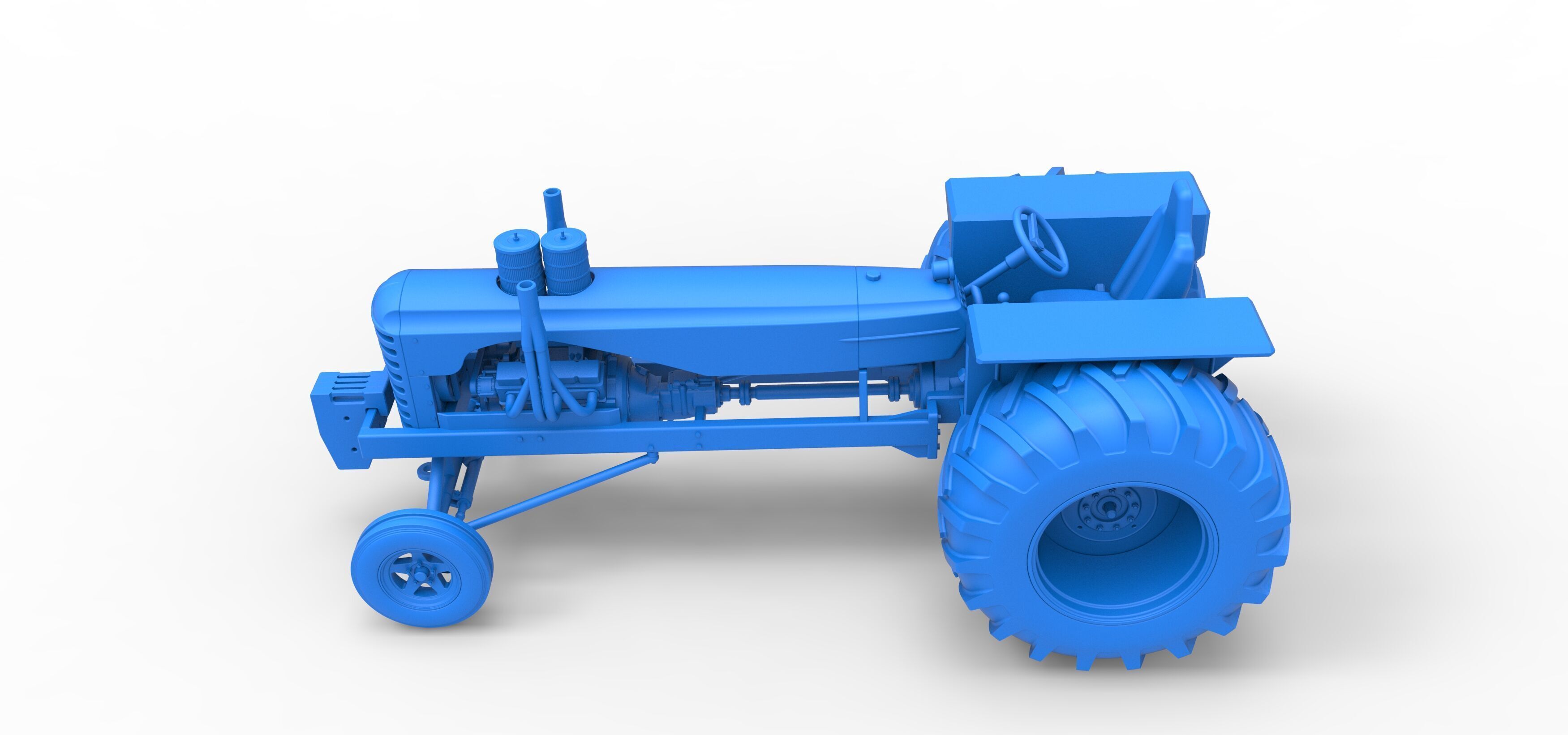 Vintage Small block Pulling tractor Scale 1 to 25 3D print model_33