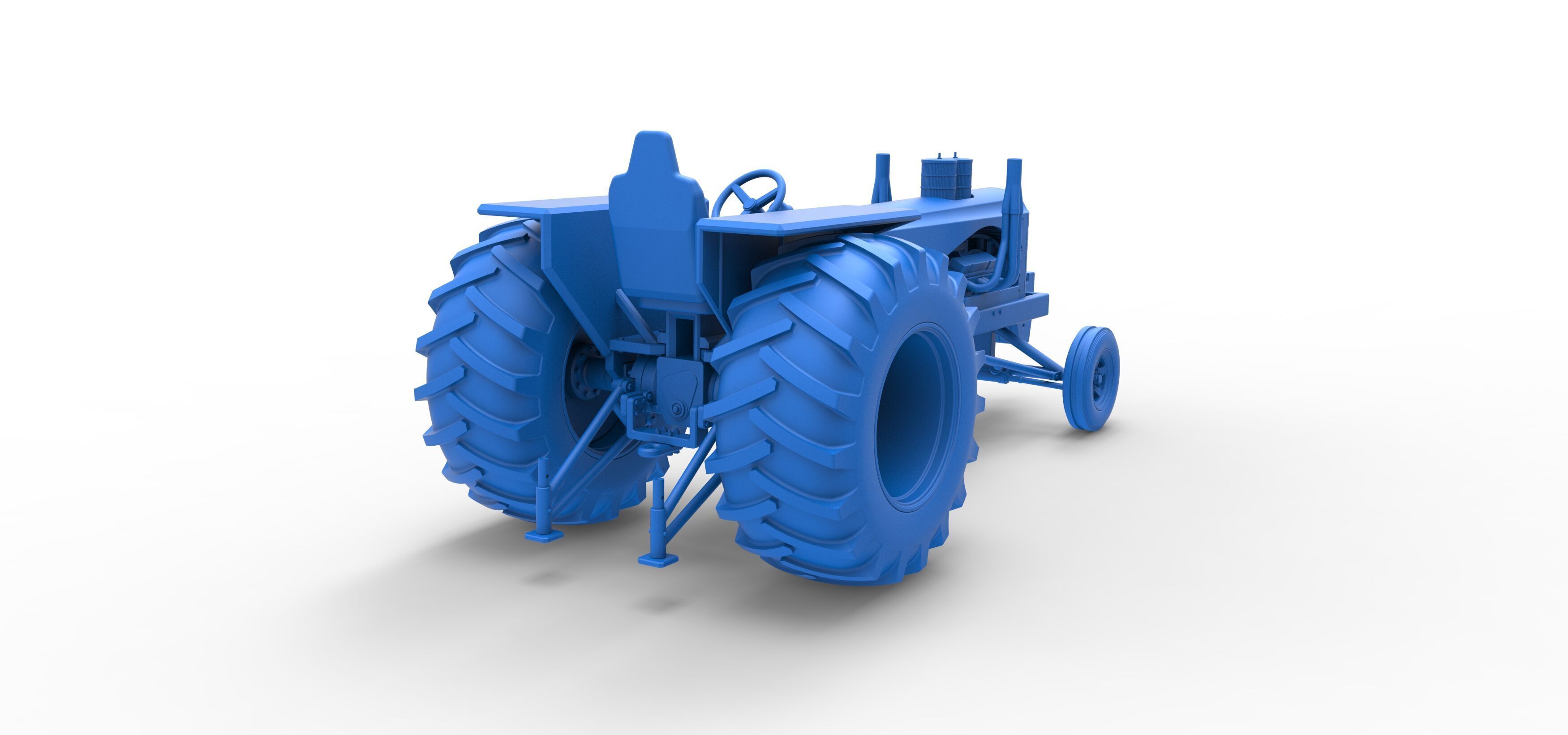 Vintage Small block Pulling tractor Scale 1 to 25 3D print model_41