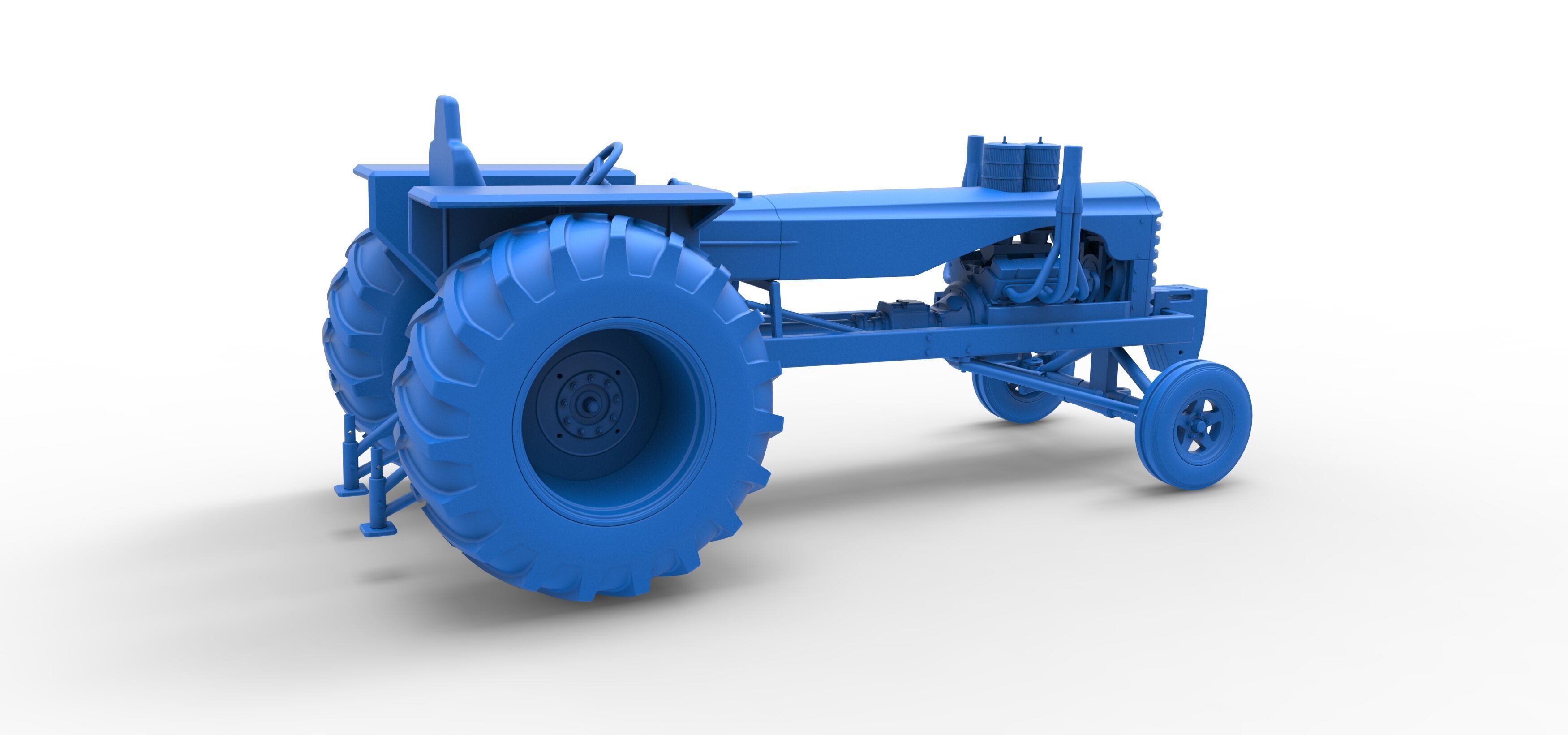 Vintage Small block Pulling tractor Scale 1 to 25 3D print model_42