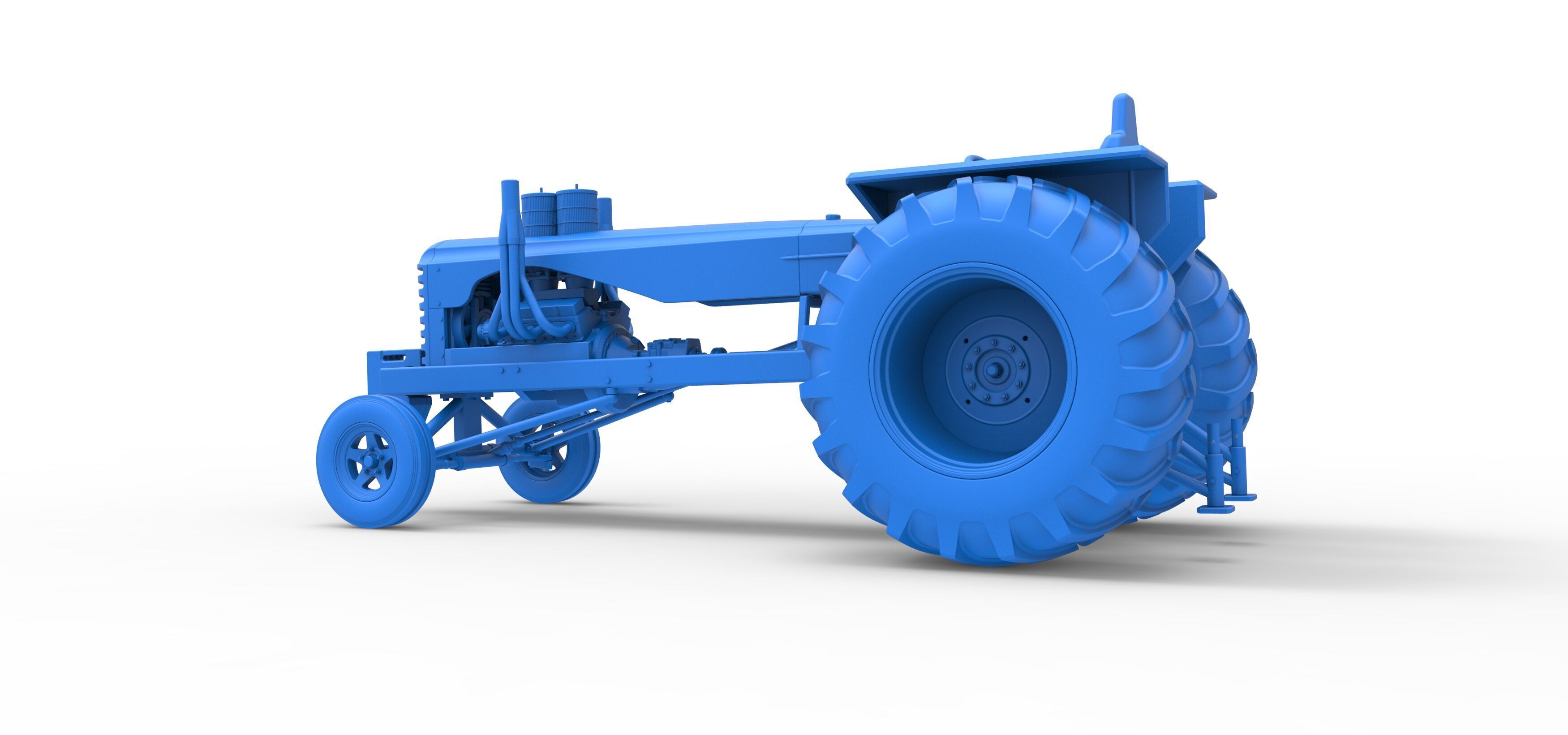 Vintage Small block Pulling tractor Scale 1 to 25 3D print model_36